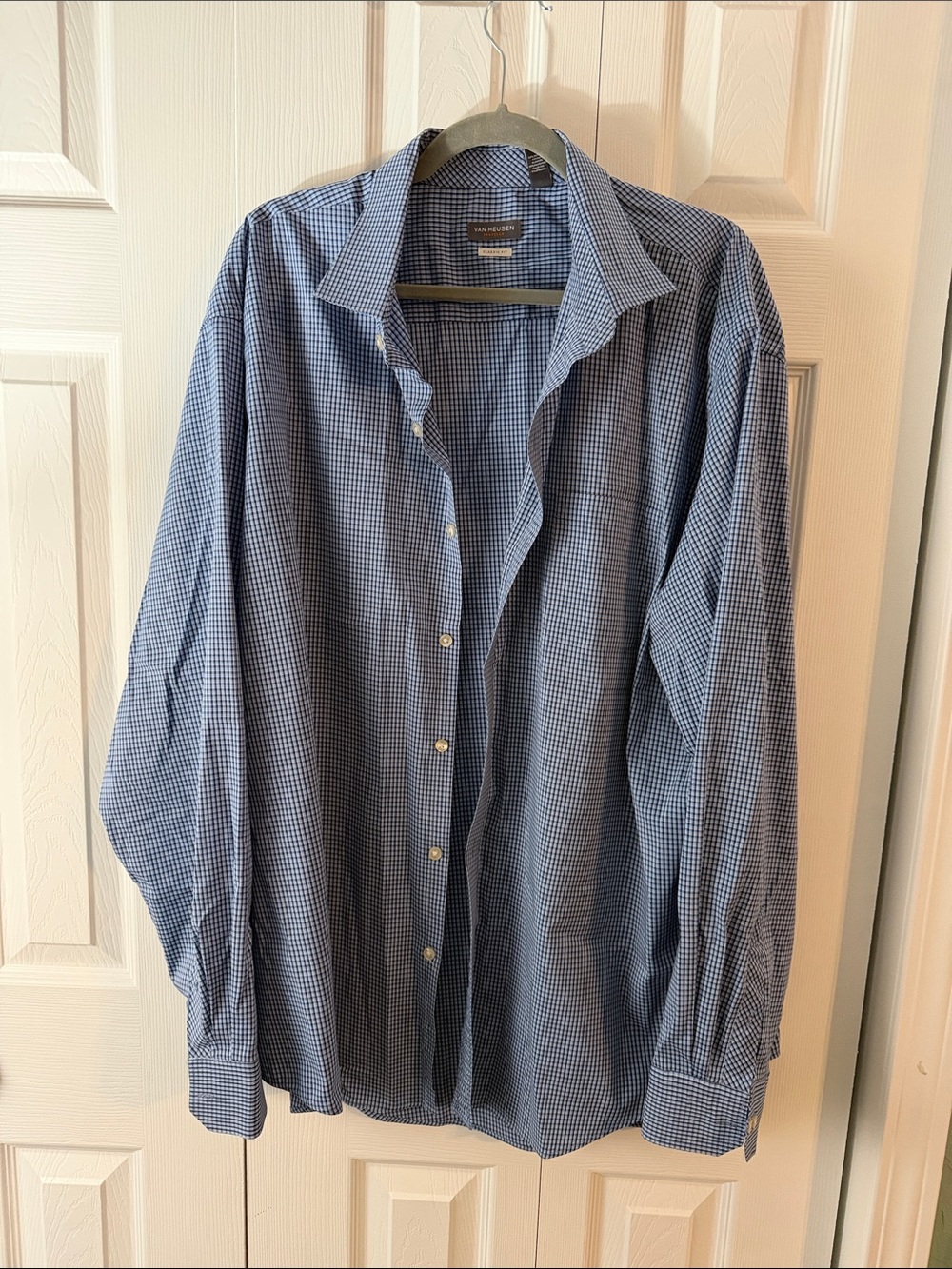 Van Husesen Blue Micro-Check Dress Shirt